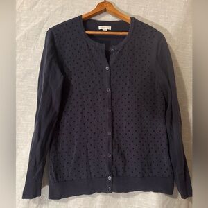 Croft & Barrow Cardigan Sweater Long Sleeve Buttoned Blue/Black Women’s Sz M